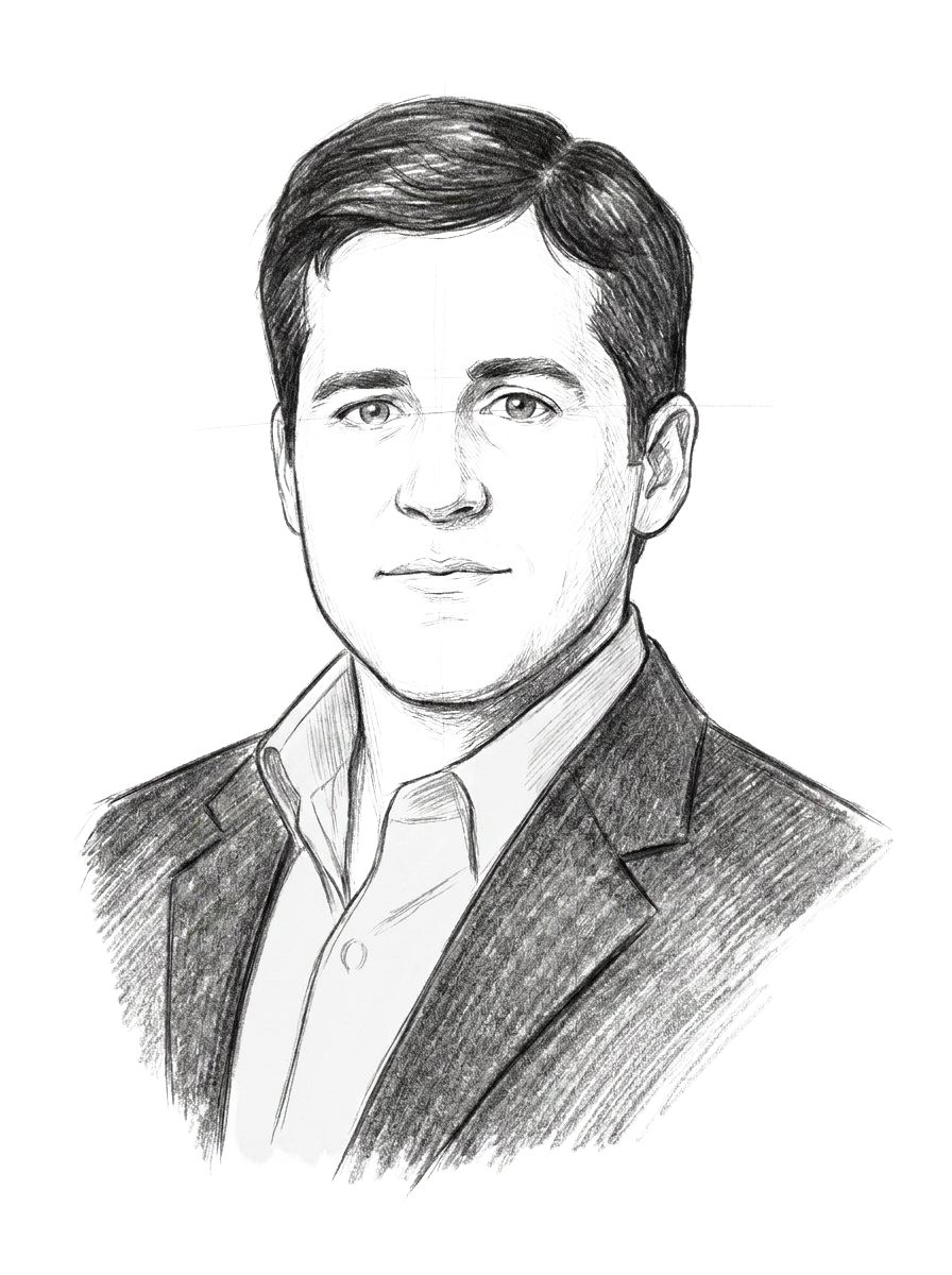Sketch portrait of Andrew Brown