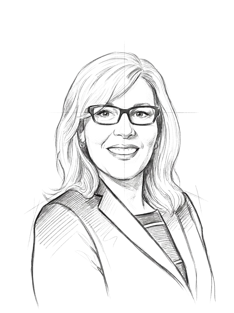 Sketch portrait of Becky Broderick