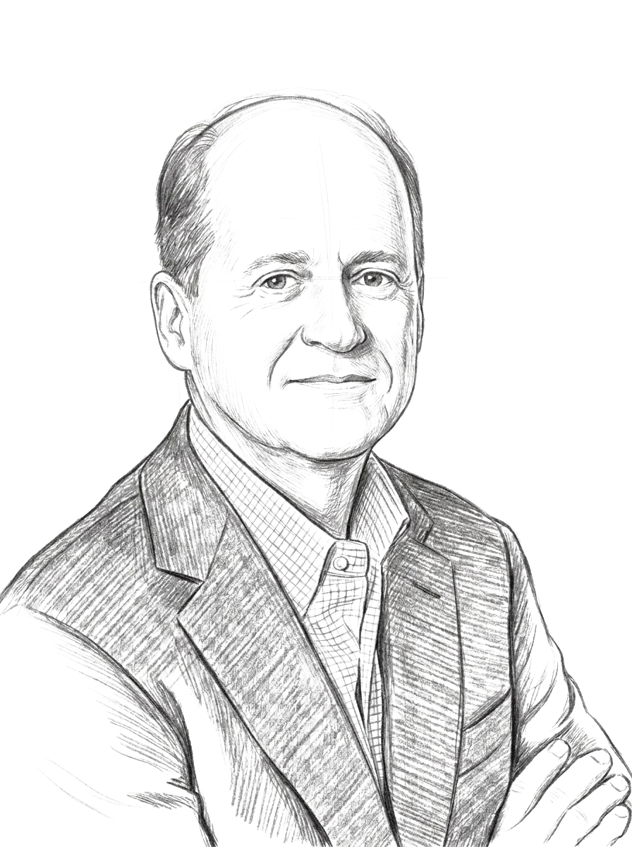 Sketch portrait of Bob Brown
